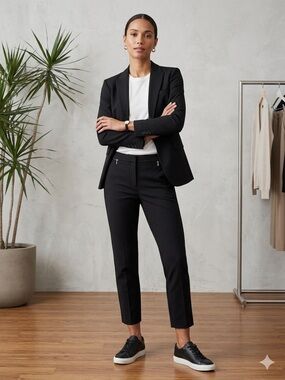 Kobi Halperin Briley Twill Cropped Dress Pants Black Work Career Minimalist 2
